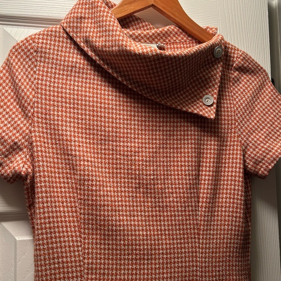 Shabby Apple Orange Checkered Midi Dress - Picture 4 of 4